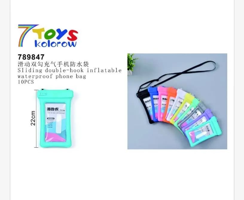 Wodoodporna dmuchana torba na telefon 22 cm, 10 szt