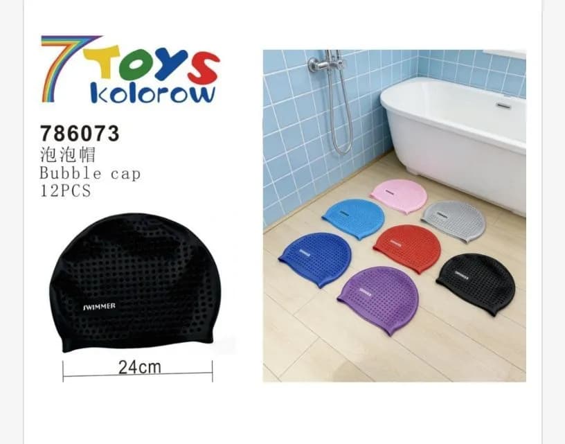 Czepek silikonowy do pływania 24cm kolorowy