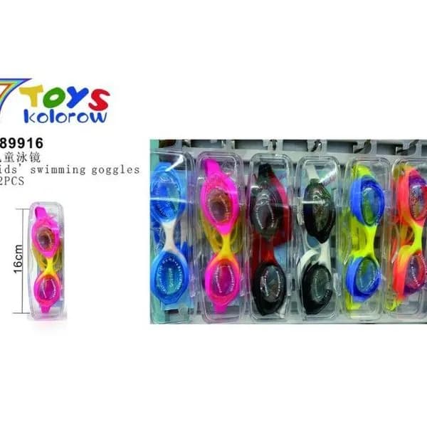 Okulary pływackie dziecięce 78916 kolorowe 12 szt
