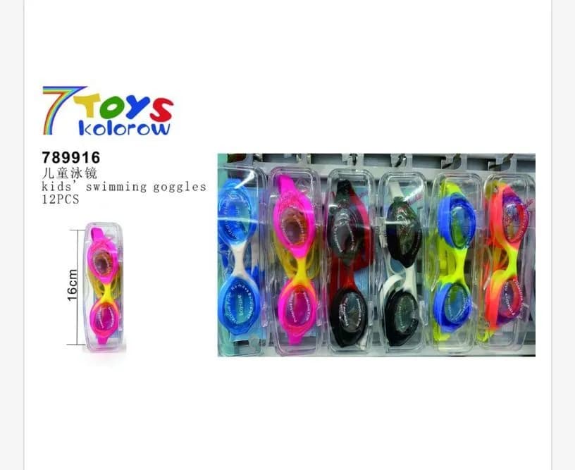 Okulary pływackie dziecięce 78916 kolorowe 12 szt