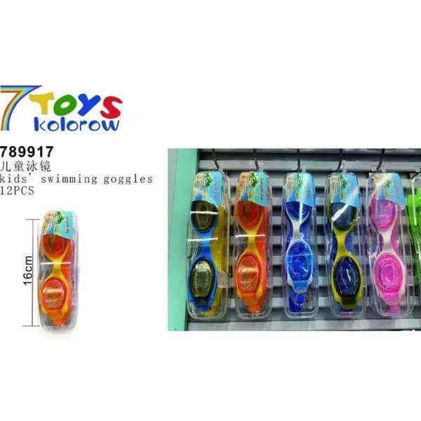 Okulary pływackie dziecięce 16 cm kolorowe 12 szt