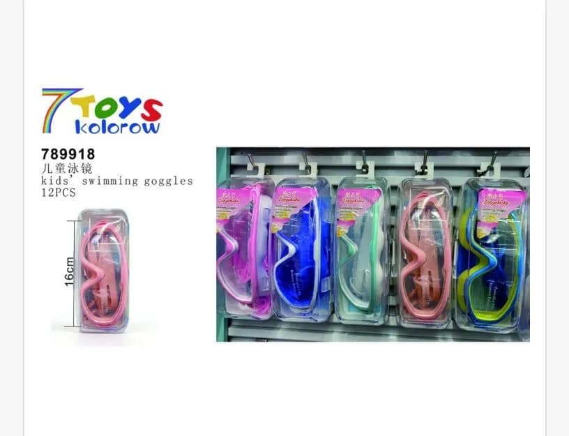 Okulary pływackie 7 Toys kolorowe 16cm 12szt