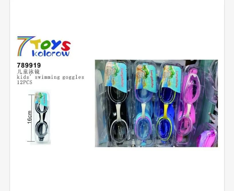 Okulary pływackie dla dzieci 7TOYS kolorowe 16cm