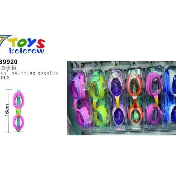 Okulary pływackie dla dzieci 7890 kolorowe 12 szt