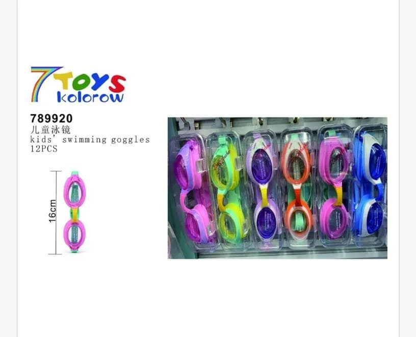 Okulary pływackie dla dzieci 7890 kolorowe 12 szt
