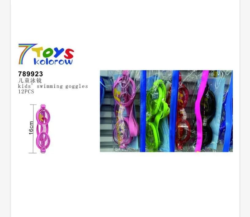 Okulary pływackie dziecięce 78923 kolorowe 12szt