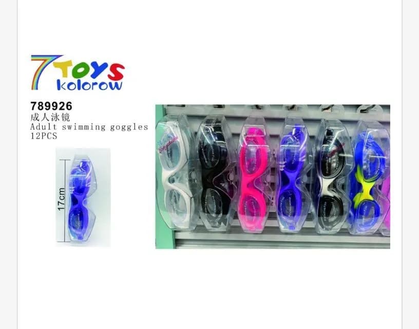Okulary pływackie kolorowe 17 cm 12 szt