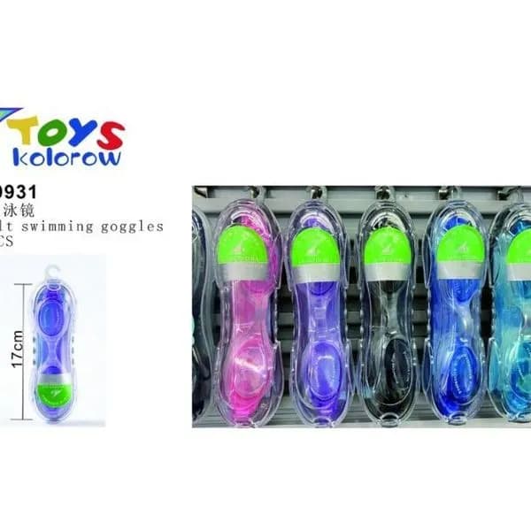 Okulary pływackie dla dorosłych 17 cm, 12 szt