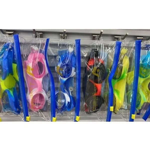 Okulary pływackie kolorowe, zestaw wielobarwny