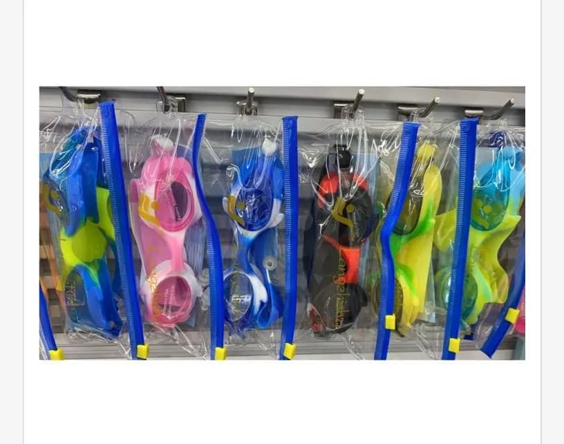 Okulary pływackie kolorowe, zestaw wielobarwny