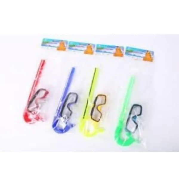 Okulary pływackie z rurką, zestaw 4 szt. kolorowe