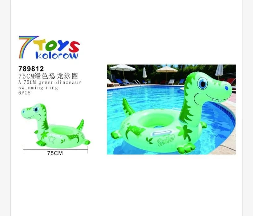 Dmuchany Koło Ratunkowe Dinozaur Zielony 75cm