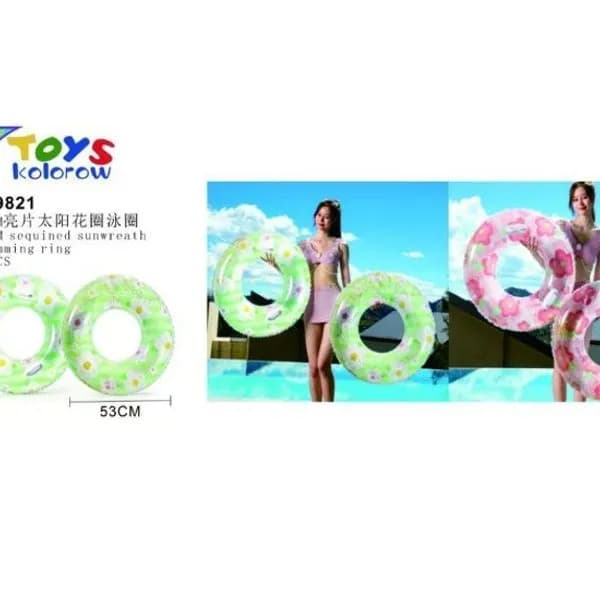 Dmuchane Zabawki do Pływania 53cm Zielone i Różowe