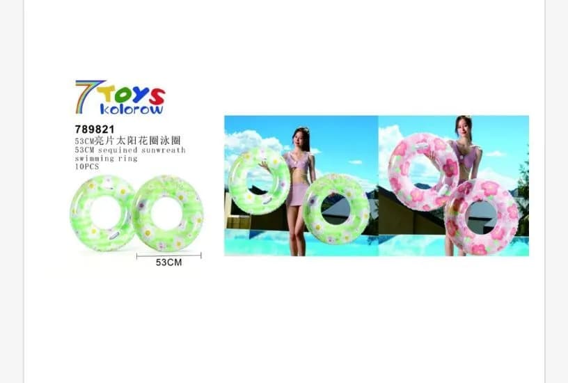 Dmuchane Zabawki do Pływania 53cm Zielone i Różowe