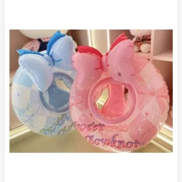 Dmuchane koła ratunkowe Bowknot 70cm niebieskie/różowe