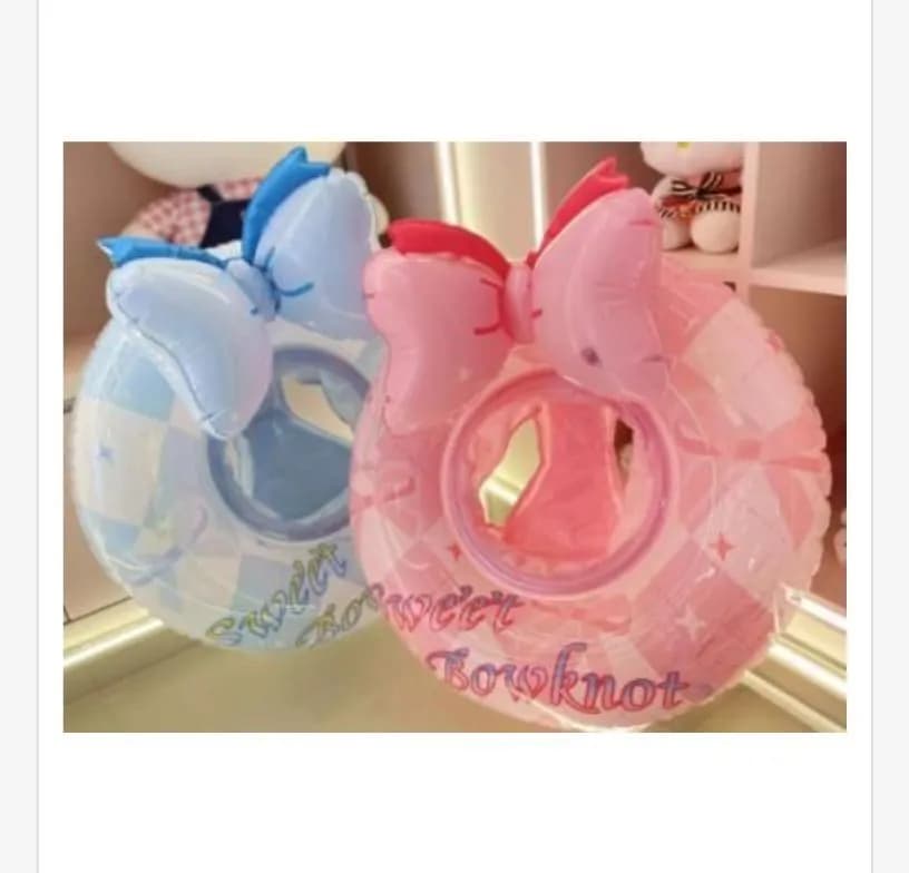 Dmuchane koła ratunkowe Bowknot 70cm niebieskie/różowe