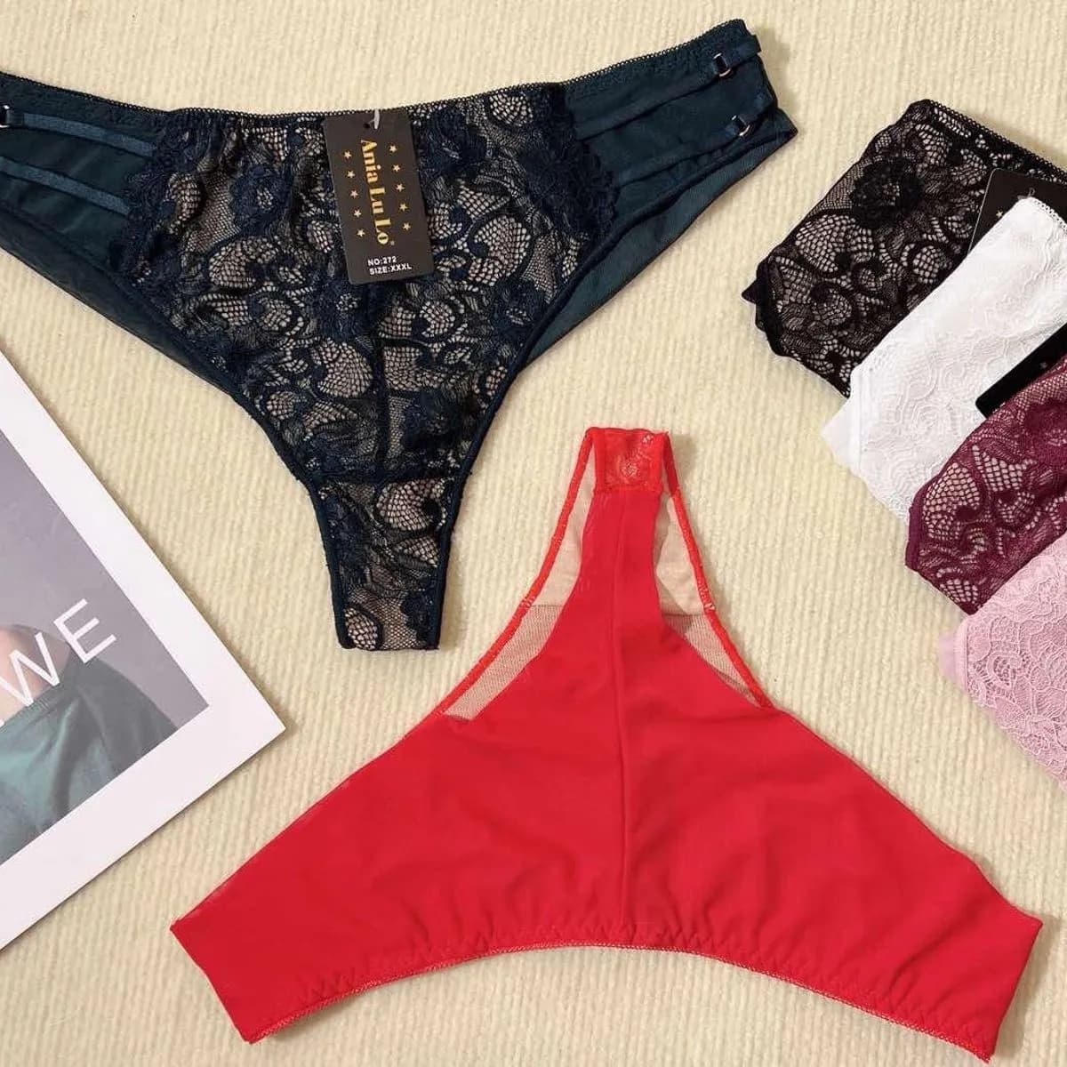 Majtki damskie koronkowe XL/34, 6 szt. zestaw 272#