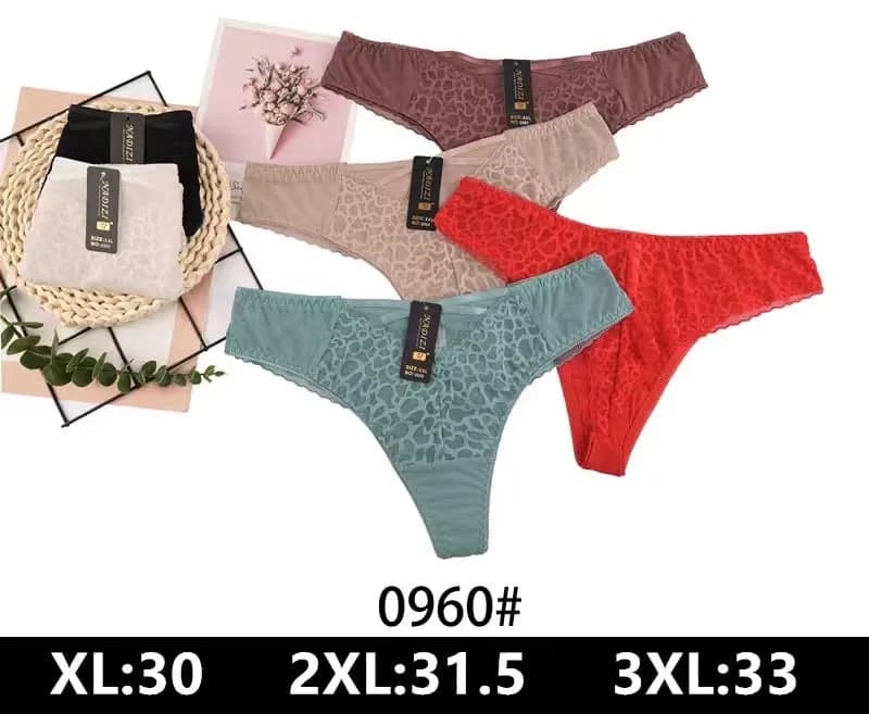 Majtki damskie stringi koronkowe XL-3XL 0960#