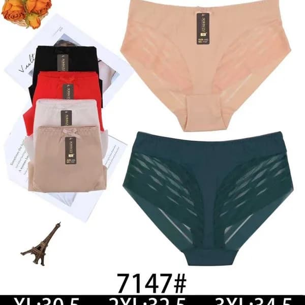 Majtki damskie XL-3XL mesh beżowe/czarne/czerwone/granatowe