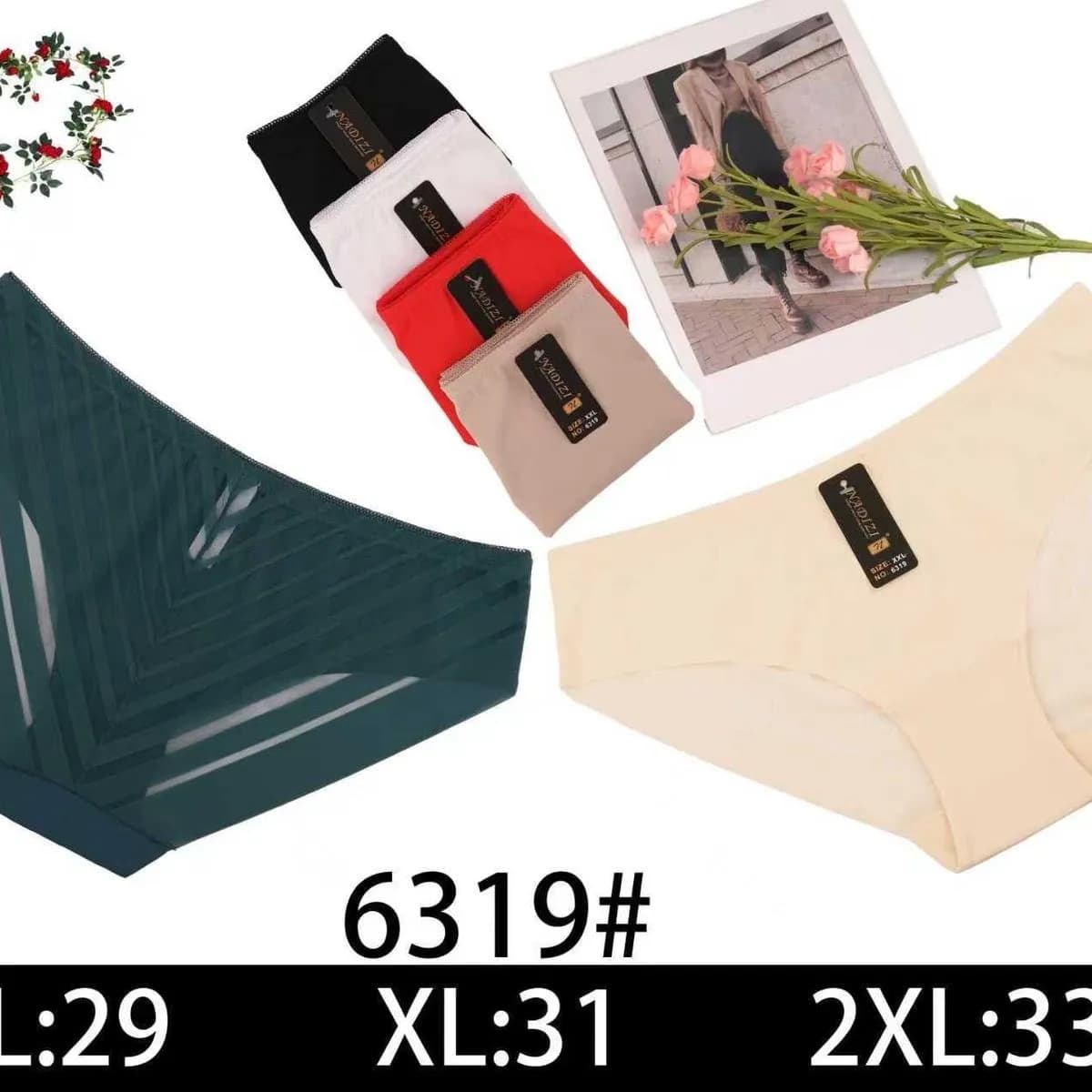 Majtki damskie bezszwowe L:29 XL:31 2XL:33 6319#