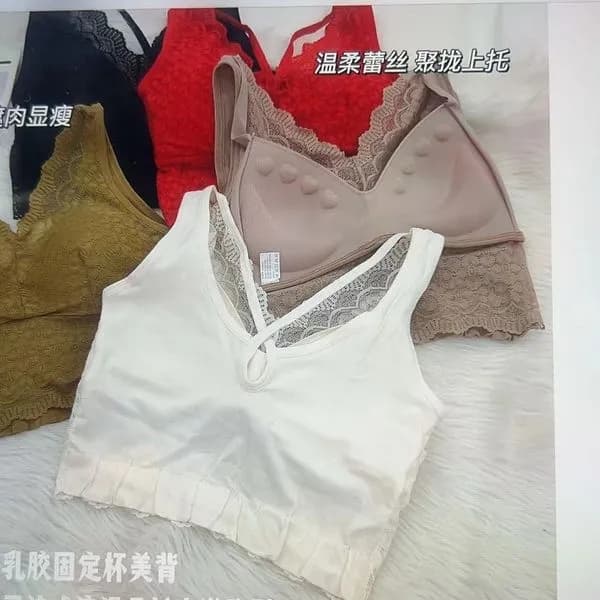 Biustonosz damski bezszwowy koronkowy 4 szt. mix kolorów