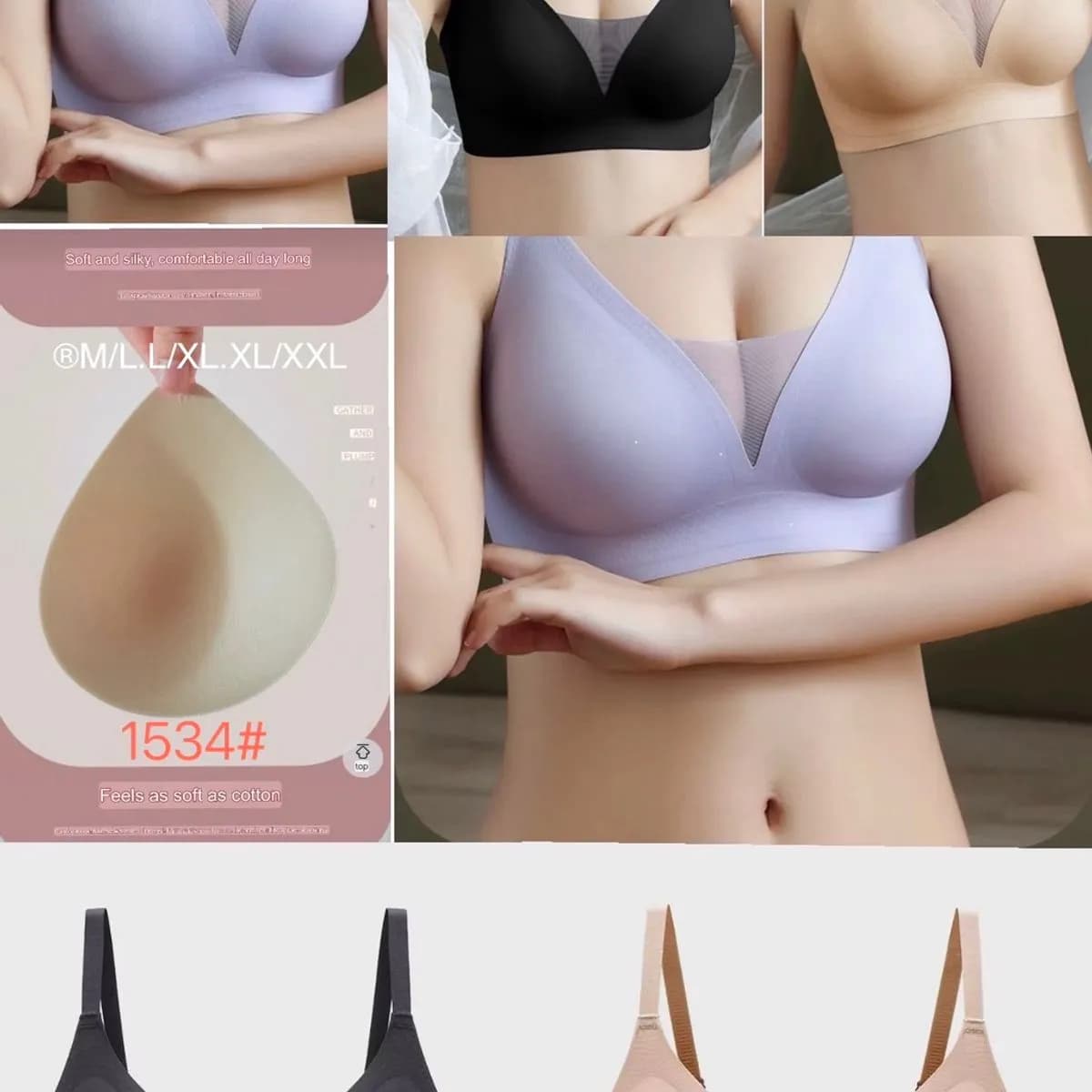 Biustonosz damski bezszwowy M-L-XL-XXL 1534