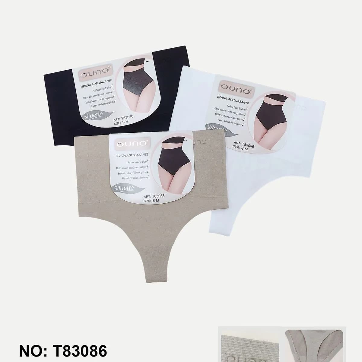 Majtki damskie Ouno bezszwowe S-M-L-XL, 3 szt, SKU 150326-42