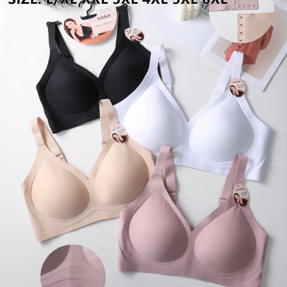 Biustonosz damski bezszwowy bezfiszbinowy L-6XL NO.37062