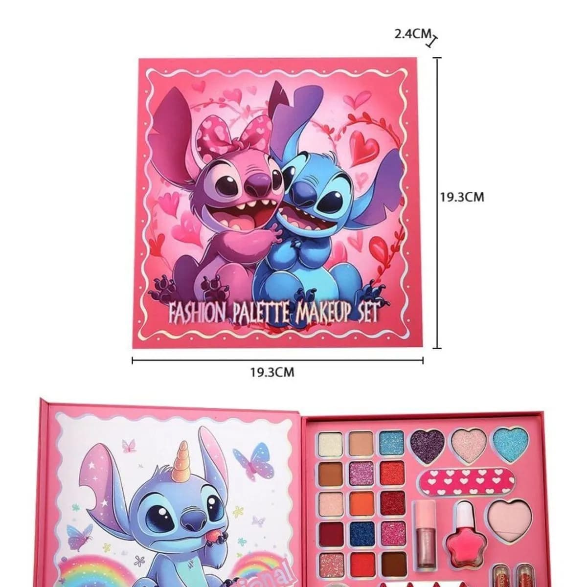 Zestaw Kosmetyczny dla Dzieci Stitch Fashion Palette 19,3x19,3cm