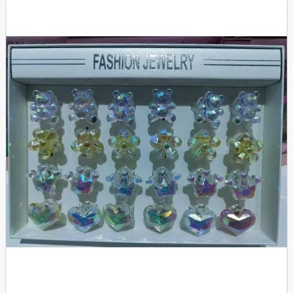 Biżuteria dla Dzieci Pierścionki Holograficzne 24 szt. Mix Wzorów