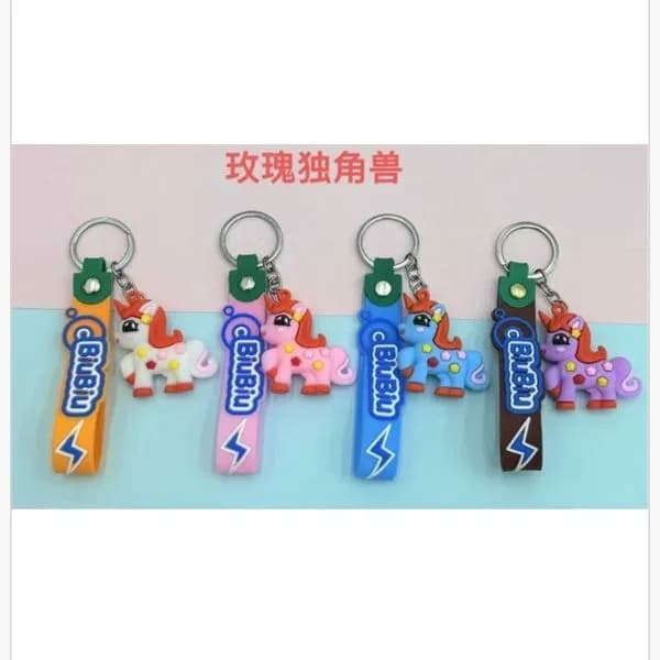 Brelok do Kluczy Jednorożec 3D Silikonowy BiuBiu Mix 24szt