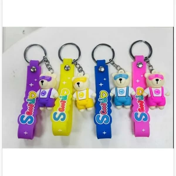 Brelok do Kluczy Miś w Okularach z Paskiem Sanrio, Mix Kolorów