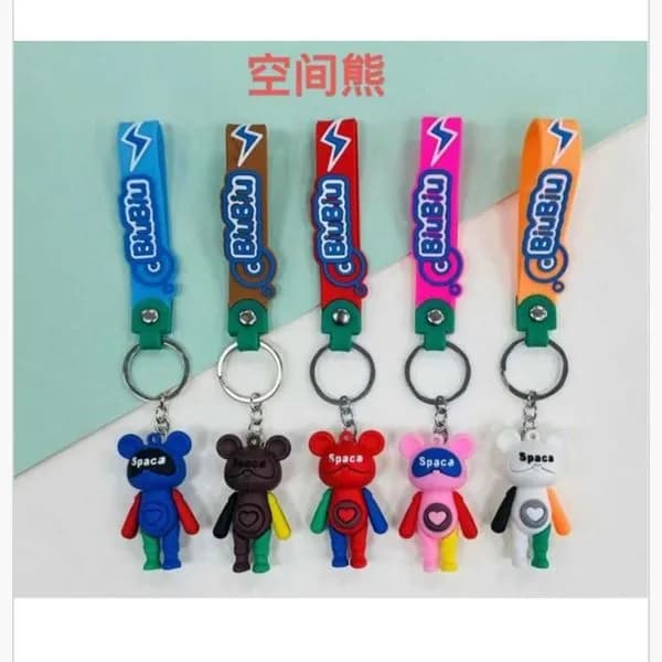 Brelok do Kluczy Miś Spaca z Paskiem BiuBiu, Mix Kolorów, 24 szt.