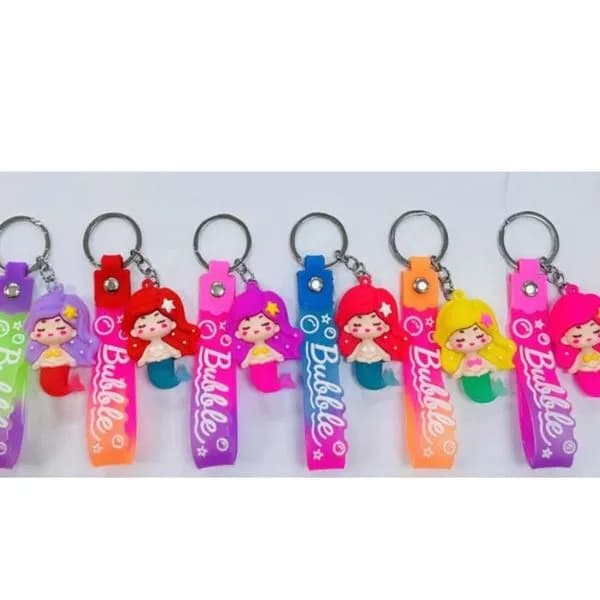 Brelok do Kluczy Syrenka z Paskiem Bubble, Mix Kolorów, 24 szt.
