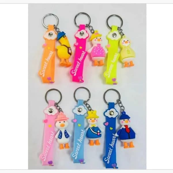 Brelok Gumowa Kaczuszka Sweet Heart Mix Kolorów 24szt