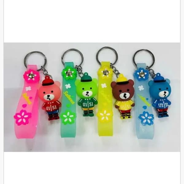 Brelok Miś Sakura Mix Kolorów z Paskiem 24szt