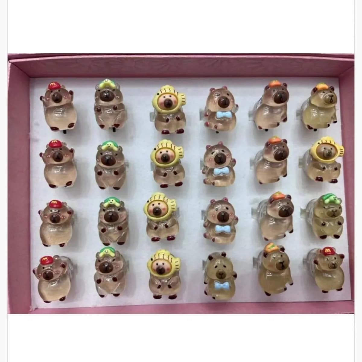 Biżuteria dla Dzieci - Pierścionki Kapibara, Zestaw 24 szt.