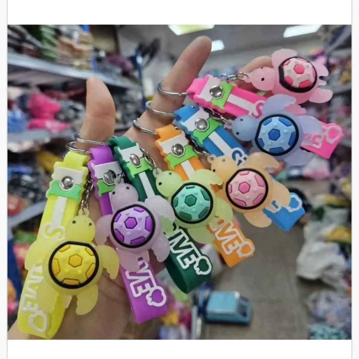 Brelok Żółw Silikonowy z Paskiem Mix Kolorów 24szt