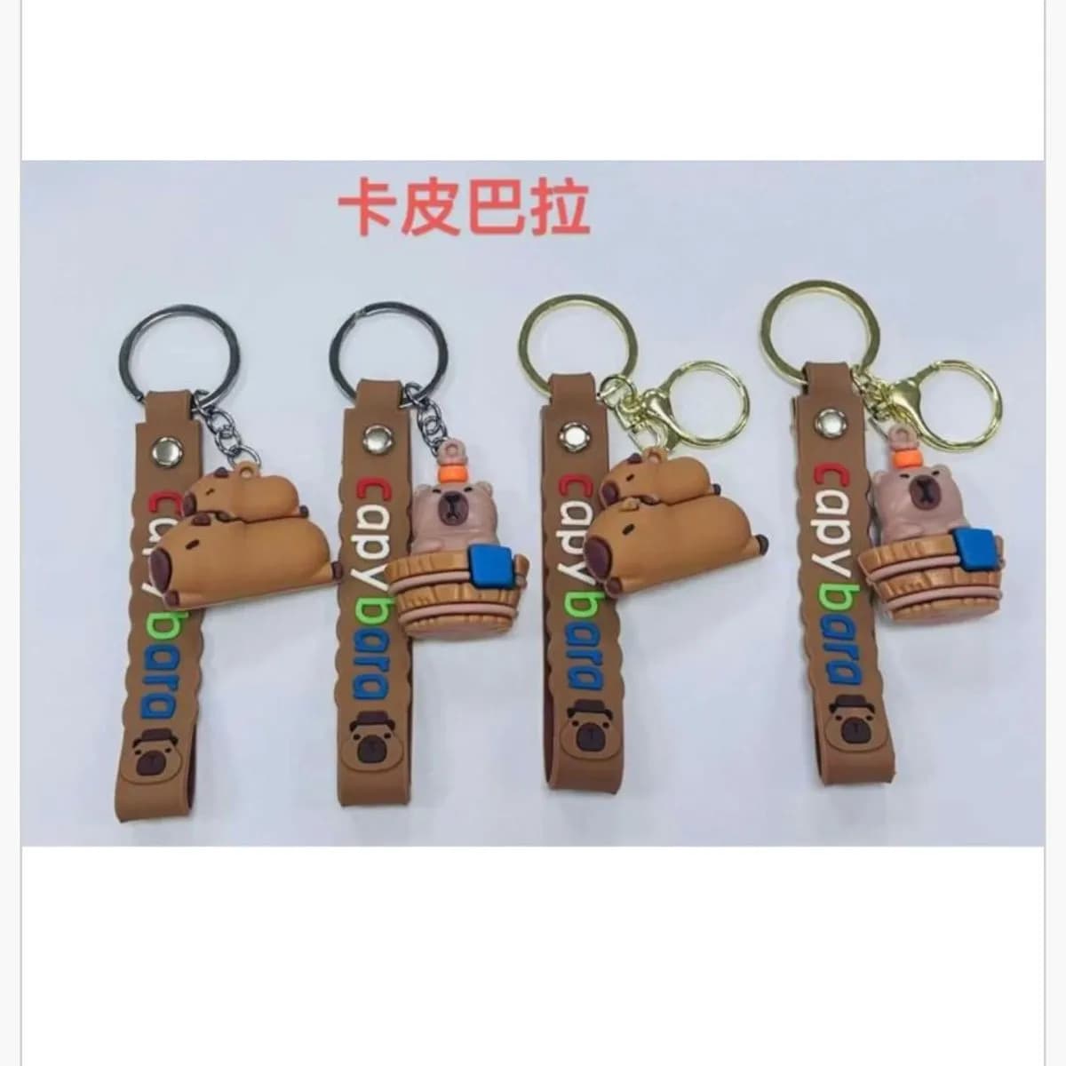 Brelok do Kluczy Kapibara z Gumowym Paskiem - Mix Wzorów