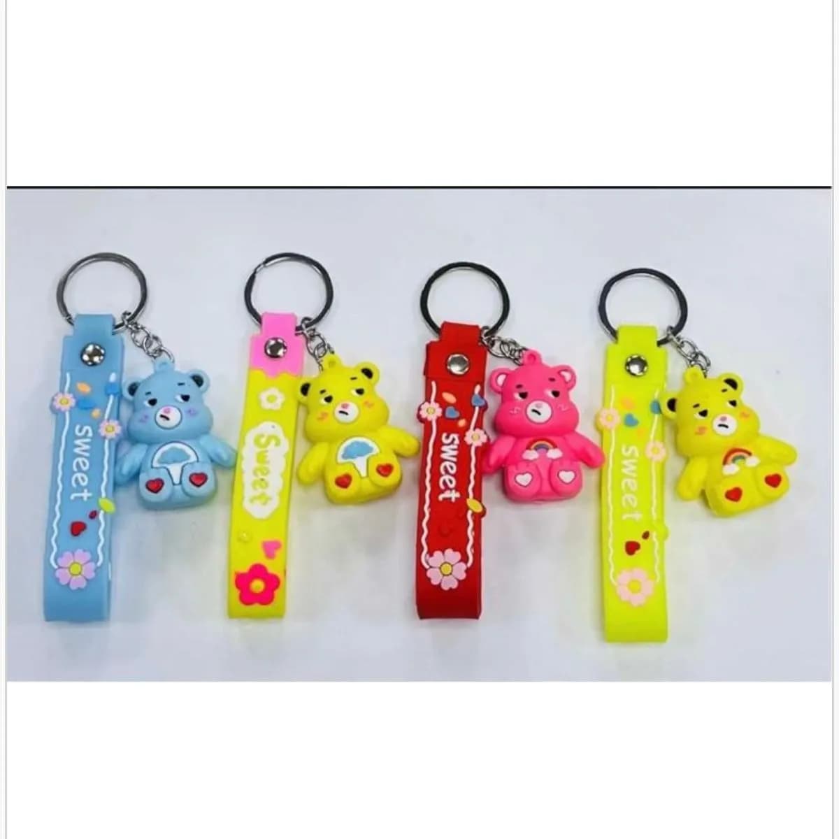 Brelok do Kluczy Miś Silikonowy z Paskiem Sweet - Mix Kolorów