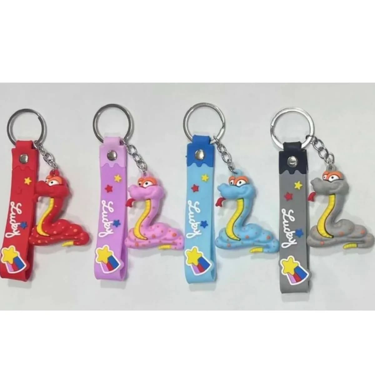 Brelok do Kluczy Gumowy Wąż Lucky Mix Kolorów 24 szt.