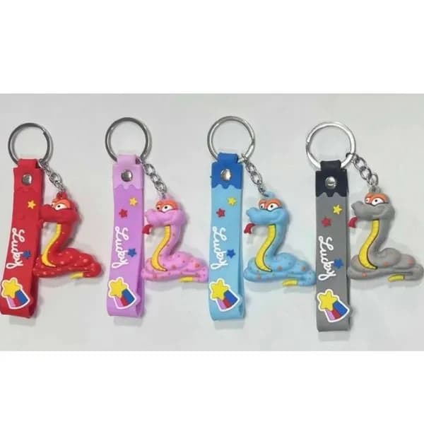 Brelok do Kluczy Gumowy Wąż Lucky Mix Kolorów 24 szt.