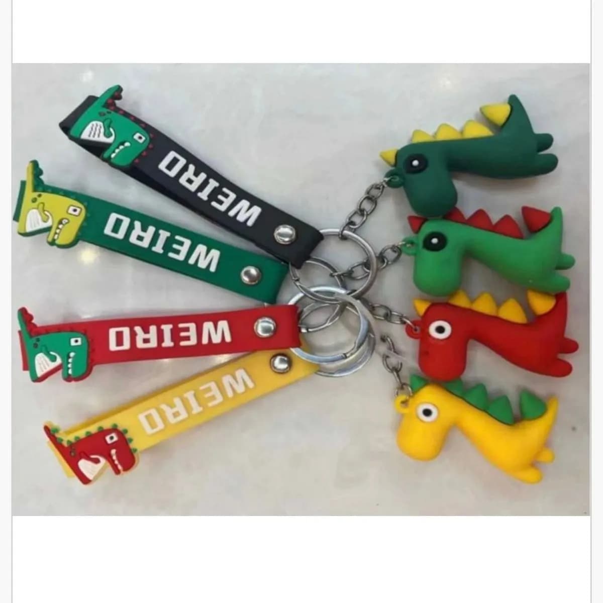 Brelok do Kluczy Dinozaur z Paskiem WEIRD, Mix Kolorów, 24 szt.
