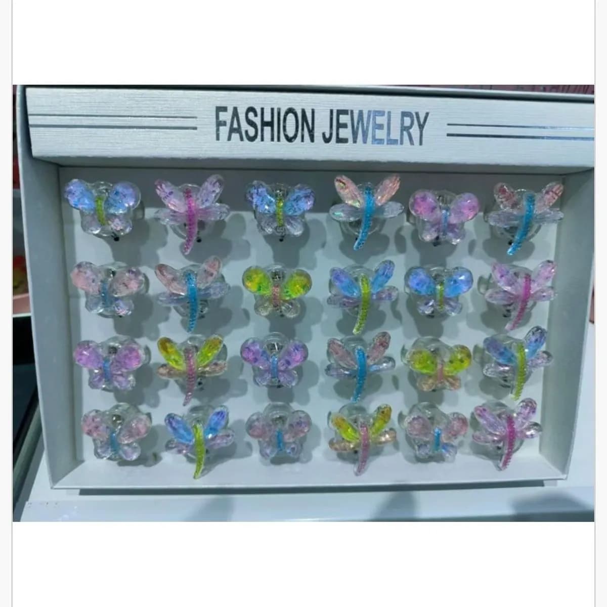 Biżuteria dla Dzieci Pierścionki Motyle - Zestaw 24 szt.