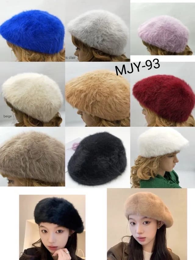 Czapki damskie futrzane MJ-93, mix kolorów