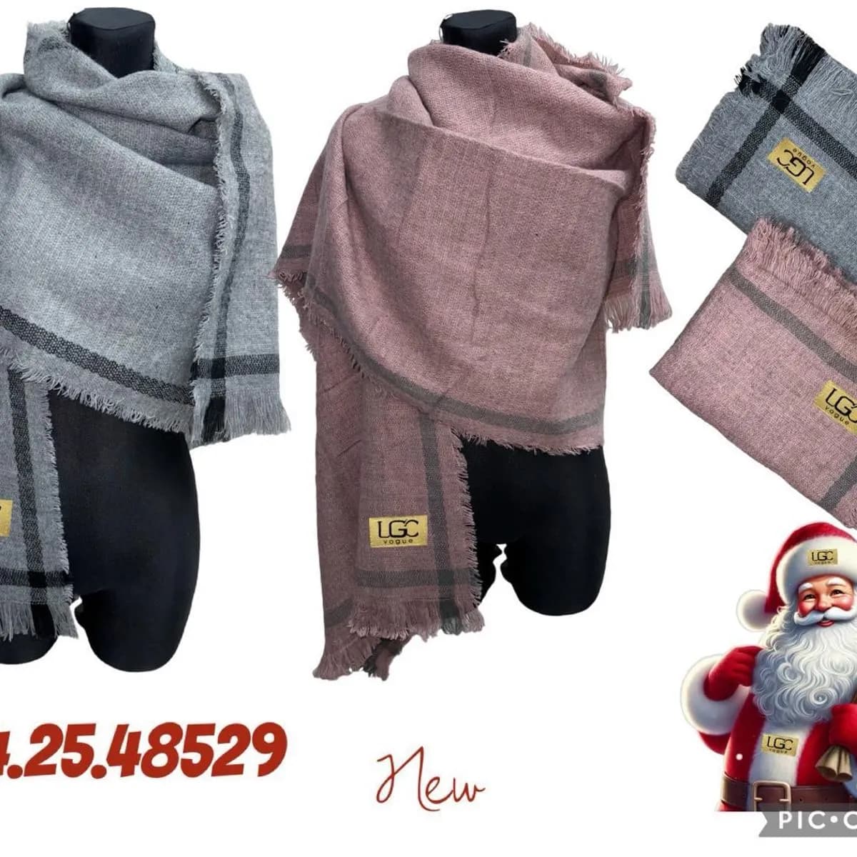 Szale damskie UGG szary, różowy, czarny SKU 150925-17