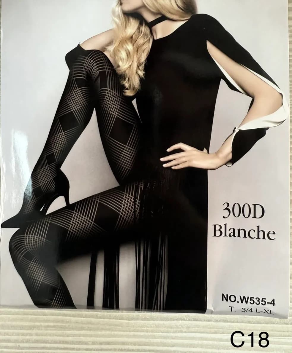 Rajstopy damskie 300D wzór rombowy Blanche NO WS35-4 XL
