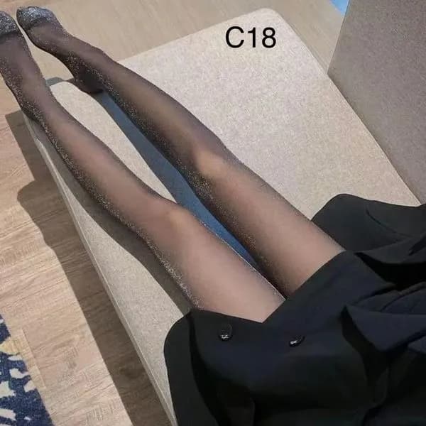 Rajstopy damskie błyszczące czarne C18