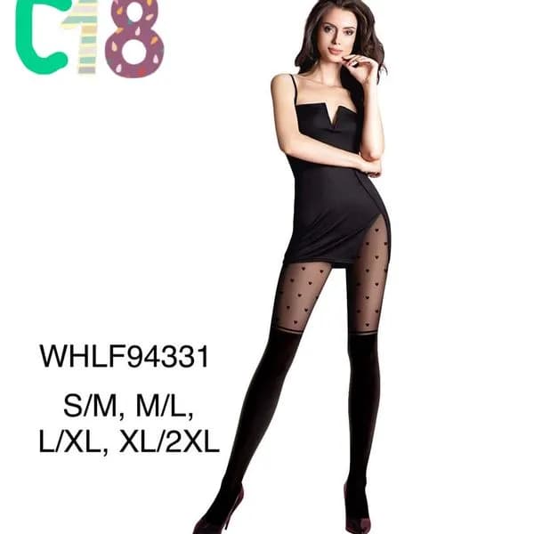 Rajstopy damskie czarne w kropki S/M, M/L, XL/XL 150925-207