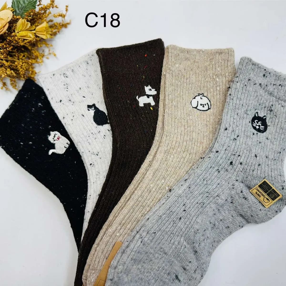 Rajstopy damskie C18 z motywami kotów i psów